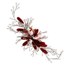 1Stk Rote Haarspange Hochzeit Braut Haarschmuck