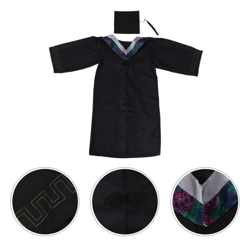 1Graduation Apparel Zwart Polyester Ademend En Comfortabel 1
