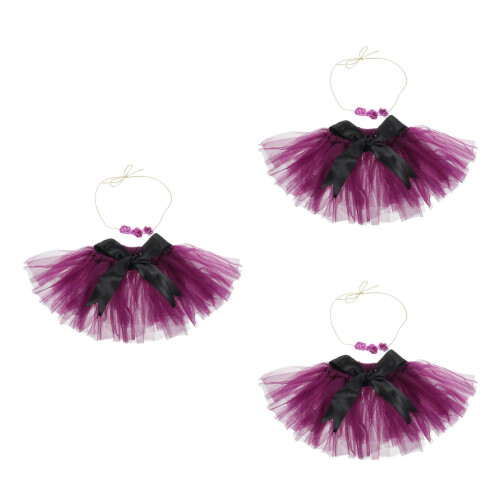 3Pcs Para Bebê Tule Com E Faixa Floral 1