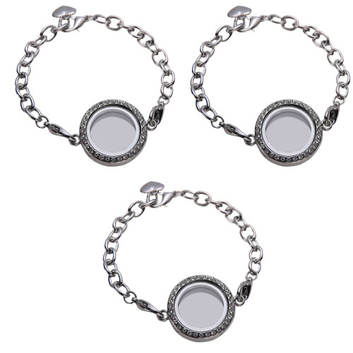3Pcs Pulseira De Com Pingente De Memória (Preto) 2