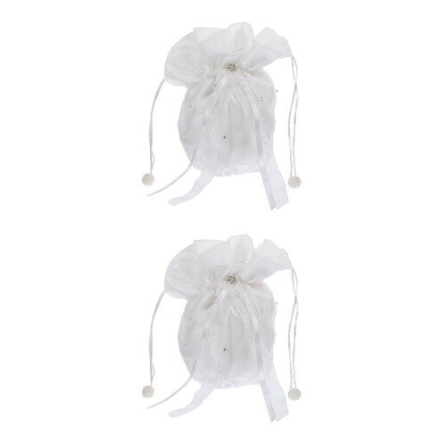 2 Unidades Bolsa Dolly Seda Com E Strass Para Noiva Madrinha 1