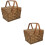 2Pcs Cesta De Madeira Com Alças E Tampa 8