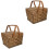 2Pcs Cesta De Madeira Com Alças E Tampa 5