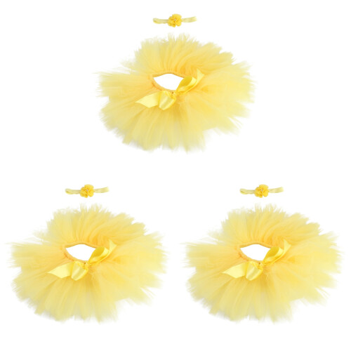 3Pcs Bebê De Tutu Tule Com E Faixa 2
