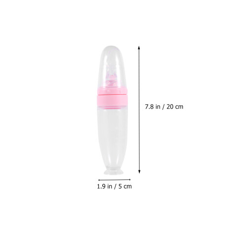Garrafas De Com Espremedor E Colher Silicone Para Bebés Rosa 1
