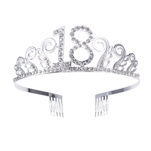 2Pcs Tiara De Cristal Coroa Para Aniversário 18 Presente