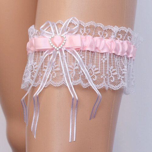Garters De Noiva Com E Decorativo Rosa 2