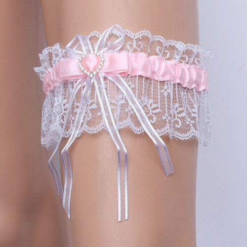 Garters De Noiva Com E Decorativo Rosa 1