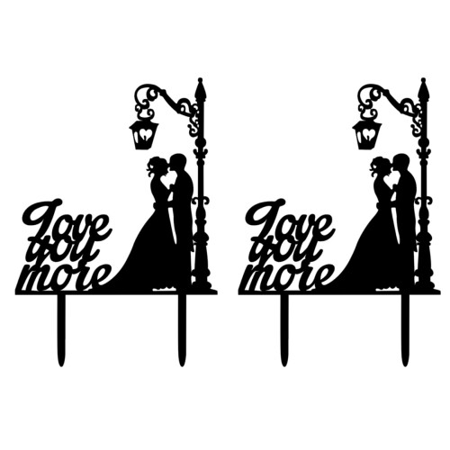 2Pcs Topper De Bolo Amo Acrílico Para Festa 1