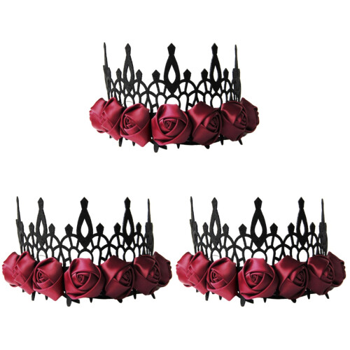 3 Unidades Tiara De Rosa Faixa Para Halloween 1