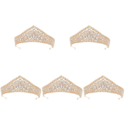 5 Unidades Tiara De Cristal Coroa Com Cristais Incrustados 1