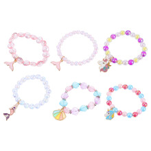 12 Pulseiras De Acrílicas Com Pingente De Unicórnio Para