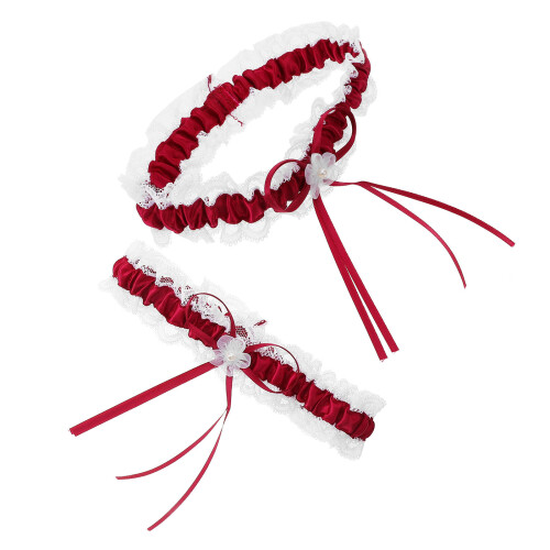 2 Unidades Garter Para Noiva Com De E Vinho