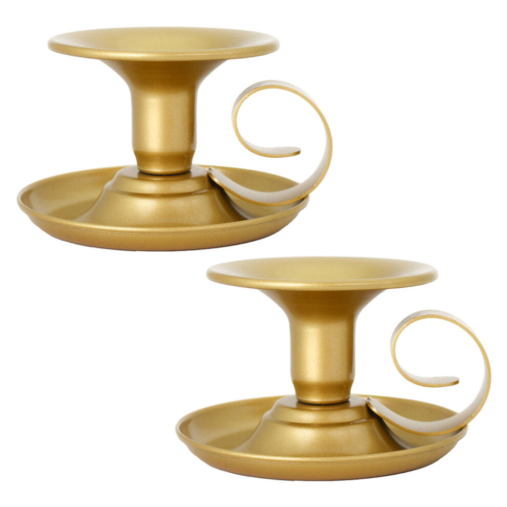 (Gold) 2pieces Wide Application Metal Candle Holder Convenient-image-OPC-PMWXNTY-NEW