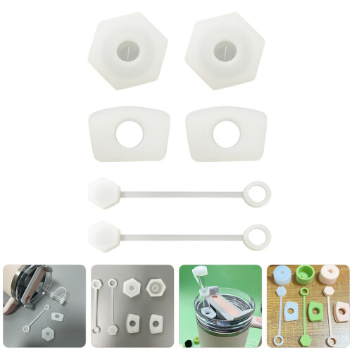 2 Set Tappi In Silicone Antigoccia Per Con Cannucce 2