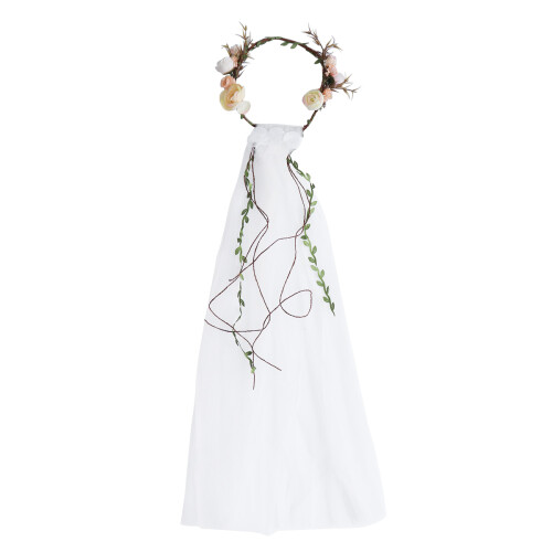 Nuziale Con Fiori E Velocino Bianco Per