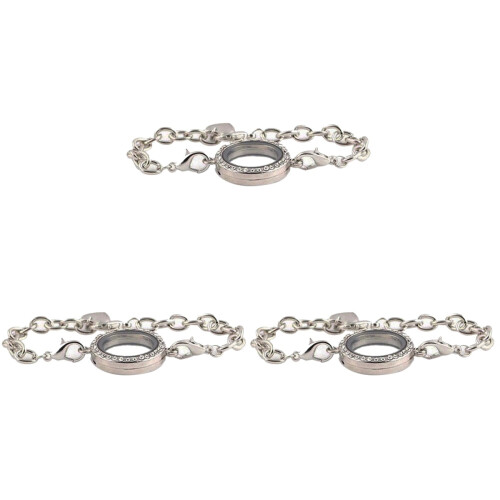 3 Pezzi Bracciale Magnetico Con Ciondoli In Cristallo 1