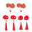 1 Set/6 Pezzi Per Con Fiori E Nappina 6