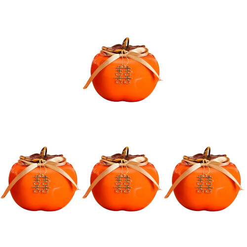 4 Pezzi Barattolo In A Forma Cachi Per Tè E Dolci 1