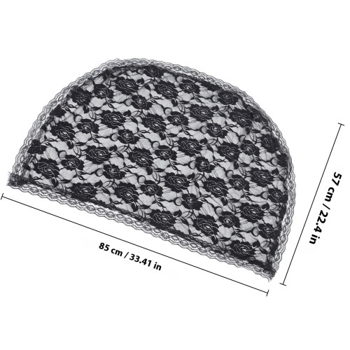 Black Lace Veil Mantilla Cappella Copricapo 1