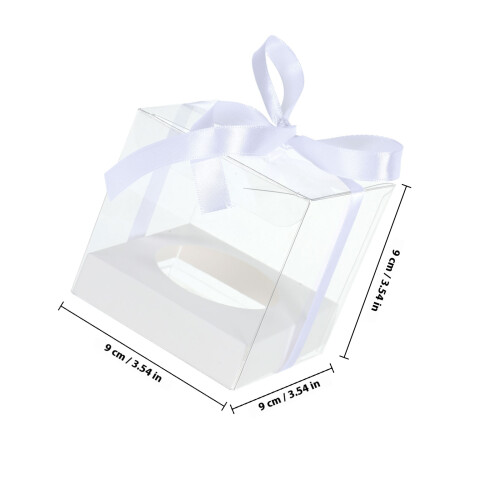 30 Pezzi Scatole Trasparenti Per Torta Mousse Con Decorativo 1