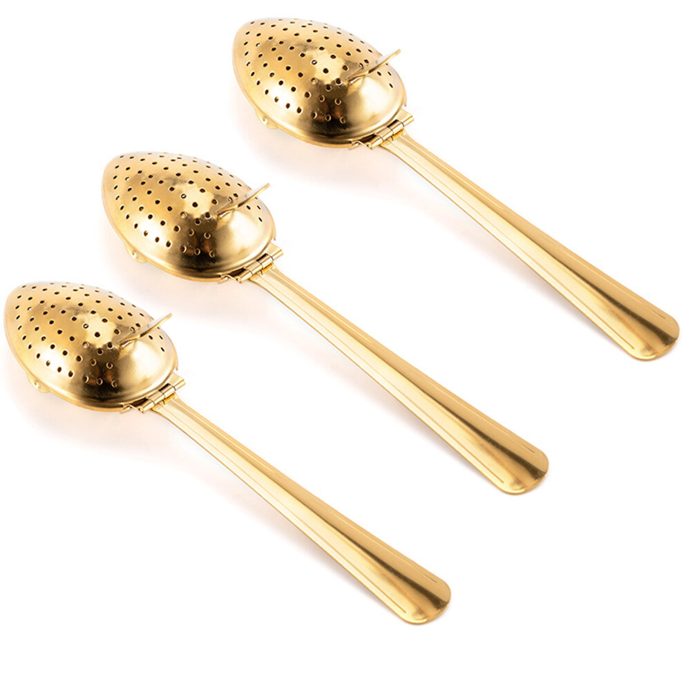 (Gold, 15x395x35cm) 3piece Tea Infuser Spoon Tool For Loose Tea Lovers But Also-image-OPC-PMWYBFC-NEW