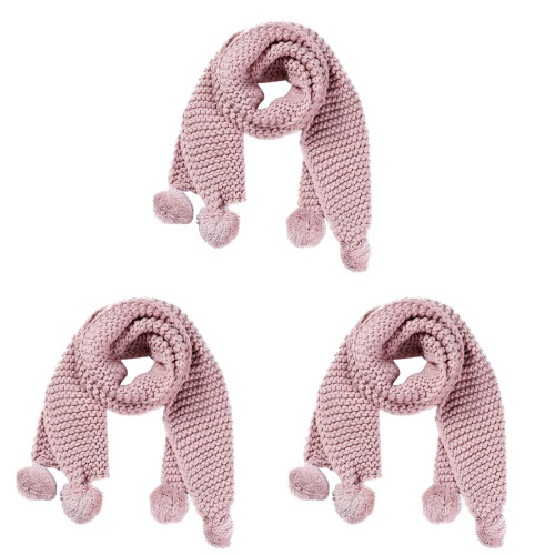 3 Unidades Lenço Tricotada para Bebê (Rosa) 1