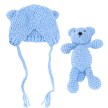 3 Unidades Chapéu De Para Recém-Nascidos Com Urso De Crochê