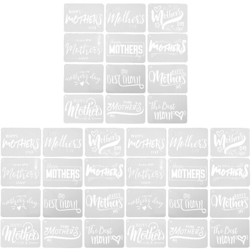 36 Pcs Stencils De Para Parede Dia Das Mães Diy 1