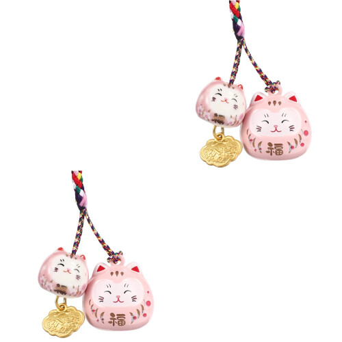 2Pcs Pingente De Sorte Japonês Para Bolsa Mochila E 2