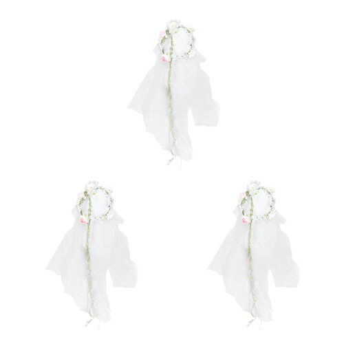3Pcs De Para De Noiva Com Véu 2