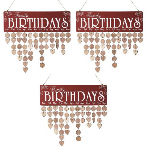 3Pcs Pendurado DIY Calendário Lembrete Vermelha 2