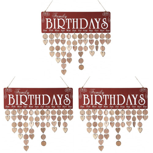 3Pcs Pendurado DIY Calendário Lembrete Vermelha 1