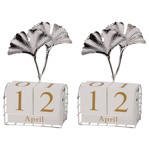 2 Pcs Bloco De Calendário Decorativo Escritório 1