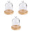 3Pcs Tampa De Para Flores Com Base De Madeira 5