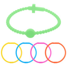 15 Unidades Pulseiras De Silicone Cruz Elásticas Portáteis