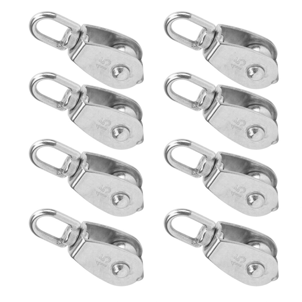 10Pcs M15 Stainless Steel Rope Pulley For Crane Lifting Antirust Single Pulley 3181360011534