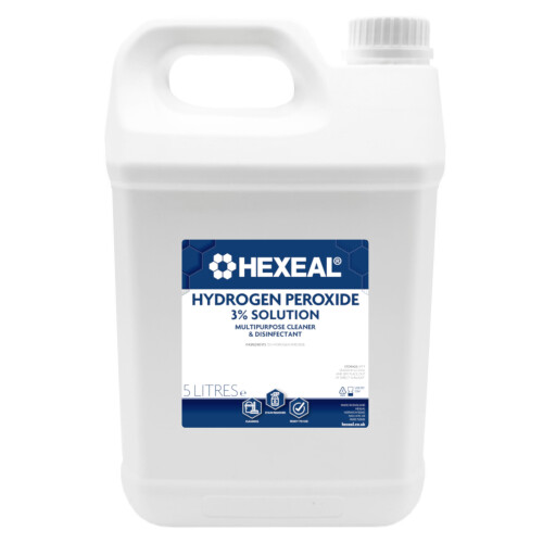 Hexeal Hydrogen Peroxide 3% 5L - Multipurpose Cleaner, Disinfectant, Stain Remover