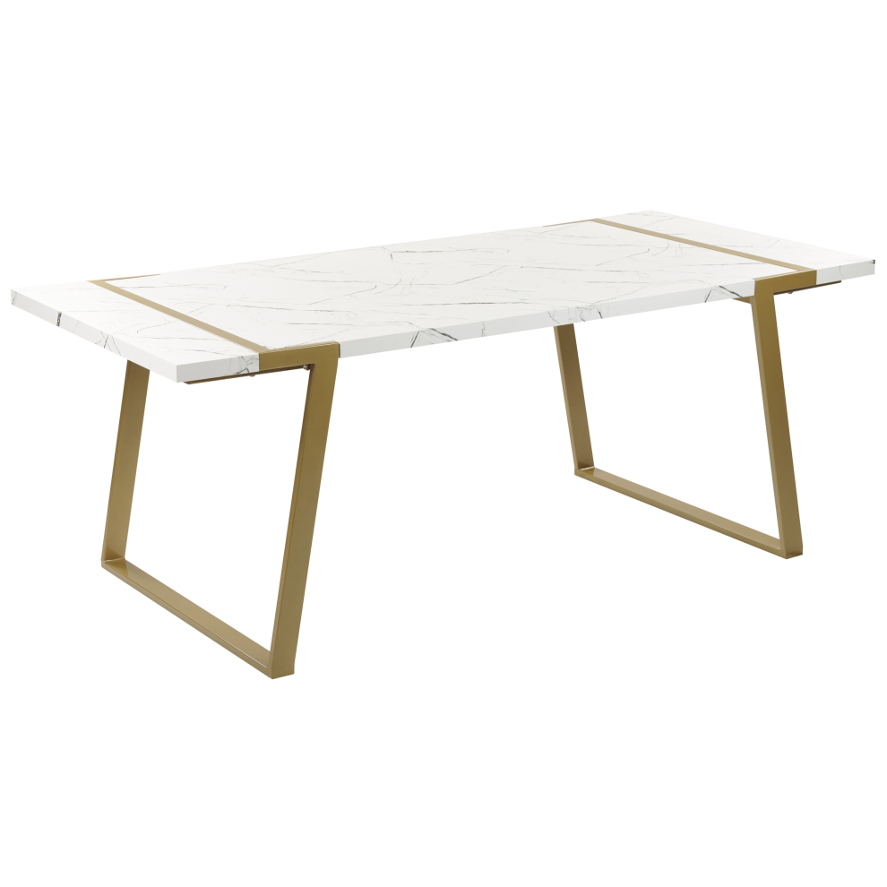 Dining Table MARTYNIKA White Marble 200 cm 90 cm-image-OPC-PGWZ5HY-NEW