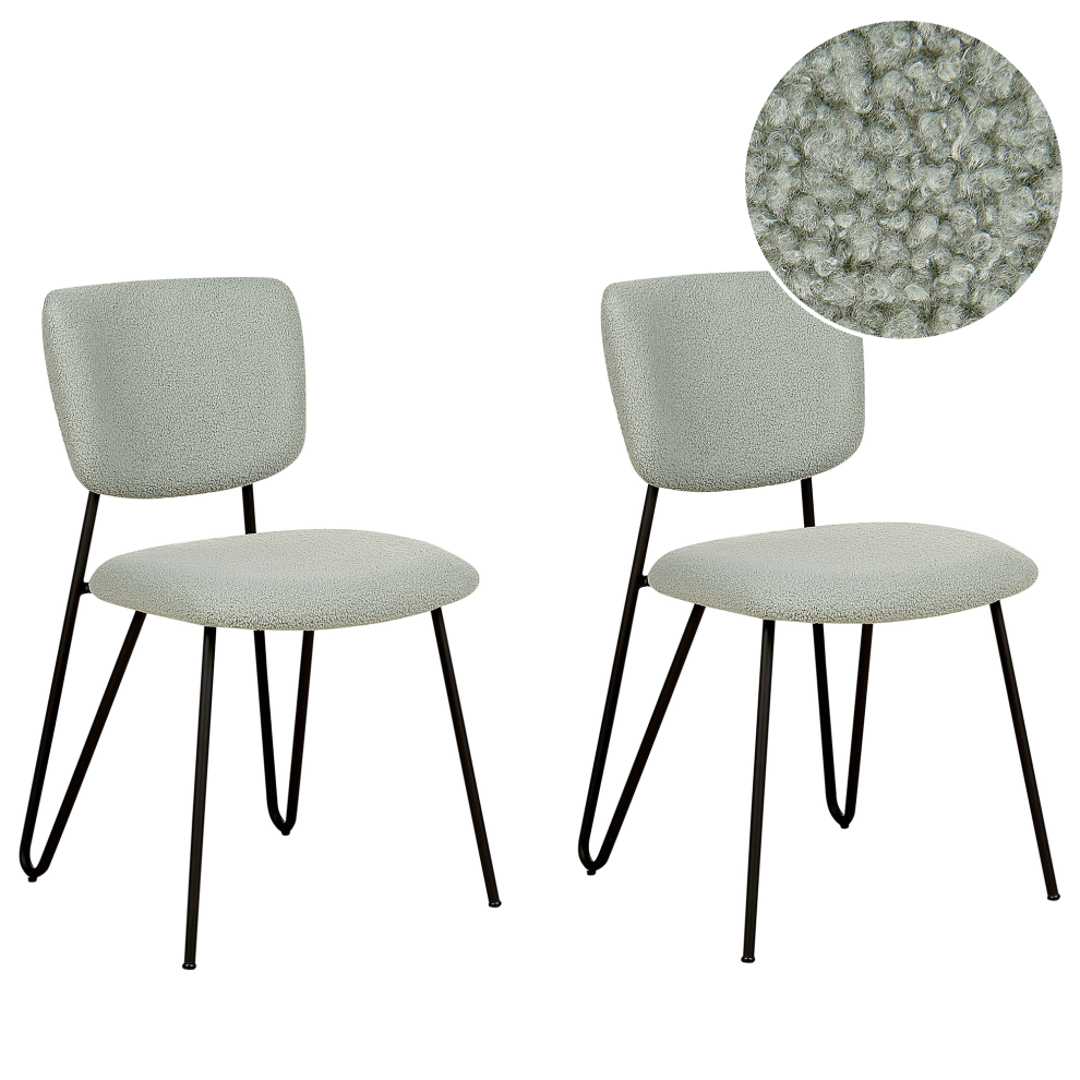 Set of 2 Dining Chairs NELKO Boucle Light Green-image-OPC-PGWZ98N-NEW
