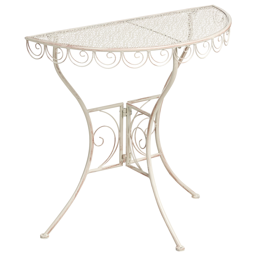 Bistro Table JUINA 80 cm 36 cm Metal Light Beige-image-OPC-PJ5B6H5-NEW