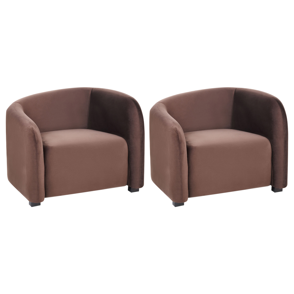 Set of 2 Armchairs VELTADA Velvet Dark Brown-image-OPC-PGGVYYZ-NEW