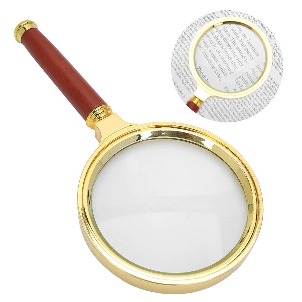 80mm 6x Antique Handheld Magnifying Glass for Reading & Coins