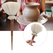 Medium Clay Pottery Art Cleaning Brush with Wool & Bamboo Handle