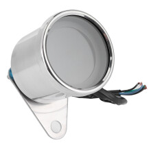 Motorcycle 12V MultiFunctional Speedmeter Tachometer Odometer Fuel Gauge Silver