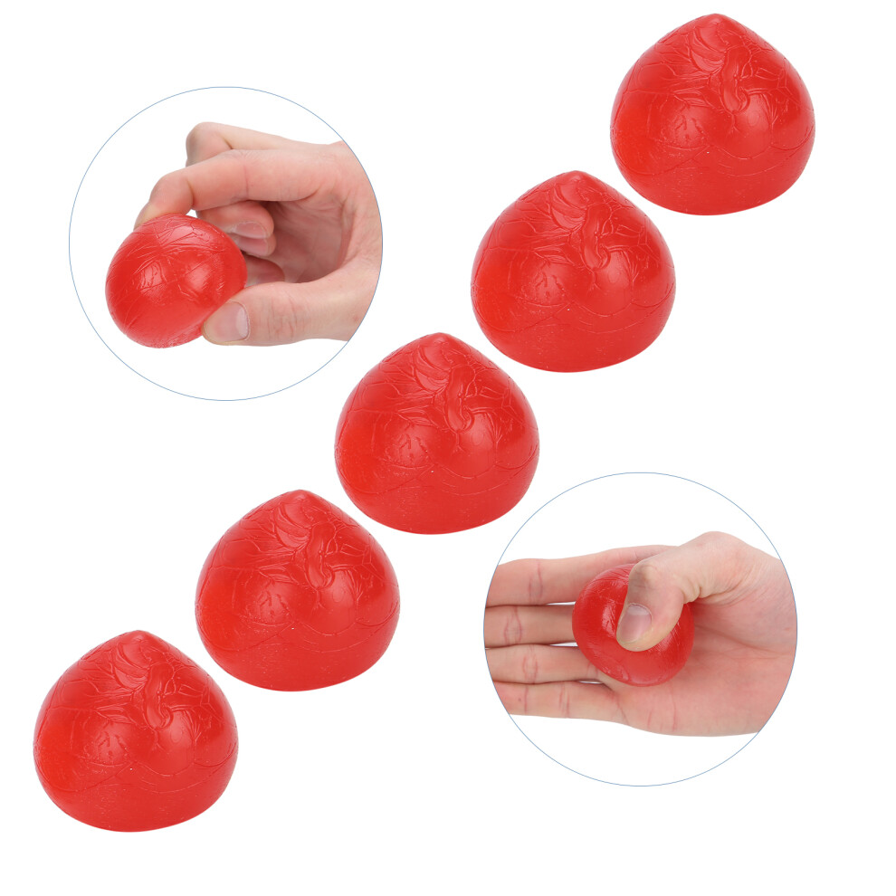 Red/Peach 5Pcs Shape Silicone Grip Balls For Hand Rehab & Strengthening