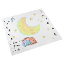 Infant Milestone Cloth with Cartoon Moon and Animal Pattern for Baby Photos