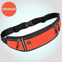 (Orange) Professional Running Waist Bag Sports Belt Pouch Mobile Phone Case Men Women Hidden Pouch Gym Sportsbags Running Belt Waist Pack