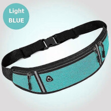 (Light Blue) Professional Running Waist Bag Sports Belt Pouch Mobile Phone Case Men Women Hidden Pouch Gym Sportsbags Running Belt Waist Pack