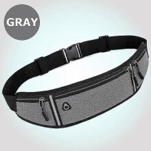 (Gray Color) Professional Running Waist Bag Sports Belt Pouch Mobile Phone Case Men Women Hidden Pouch Gym Sportsbags Running Belt Waist Pack